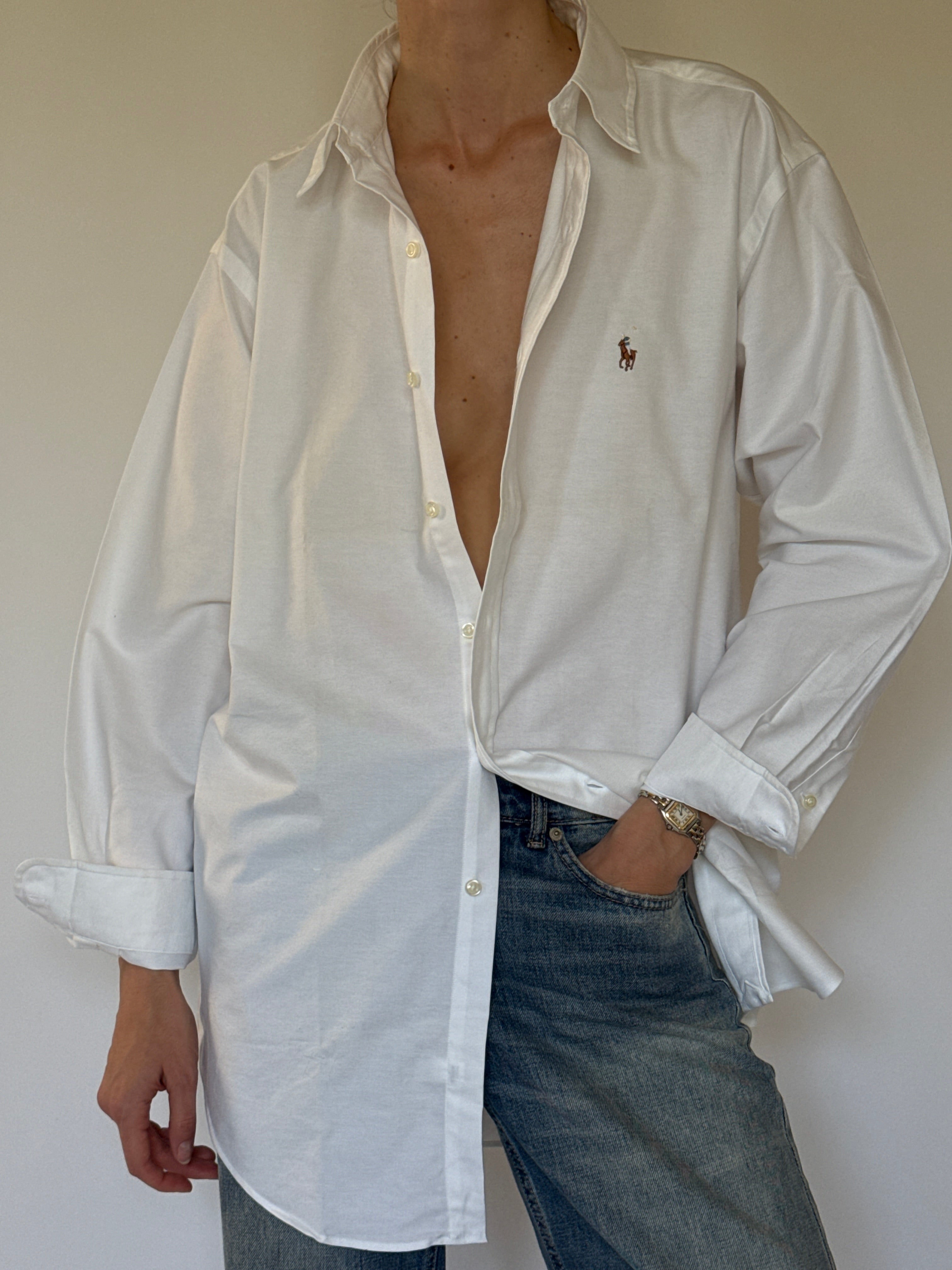 Vintage Ralph Lauren white shirt front view