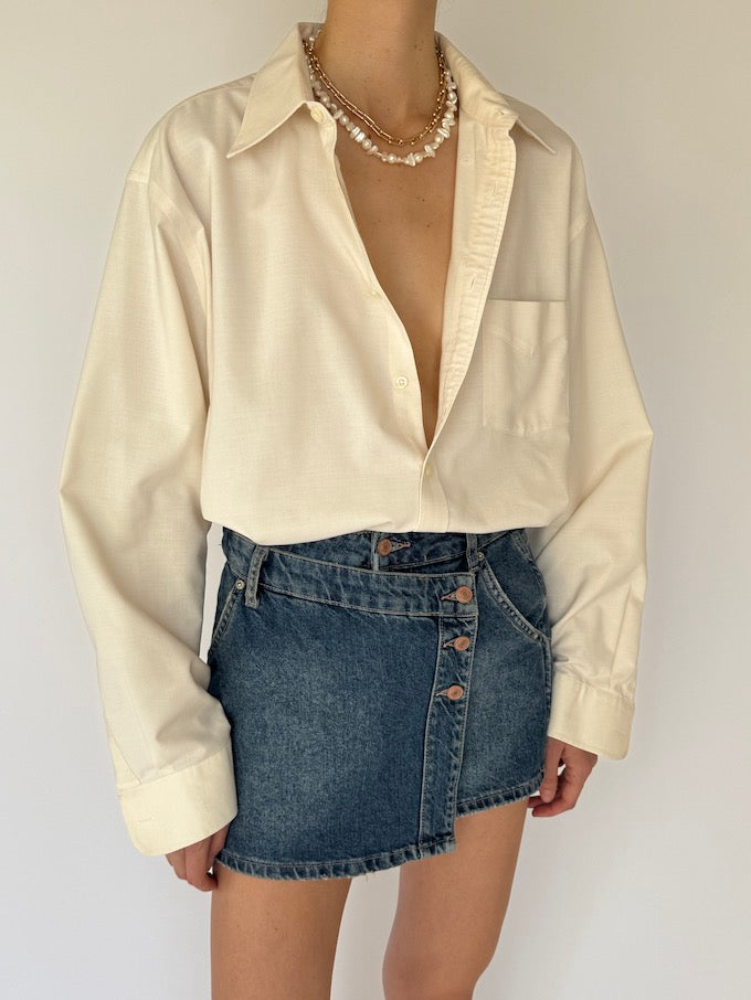 Vintage Oversized Shirt cream 6115