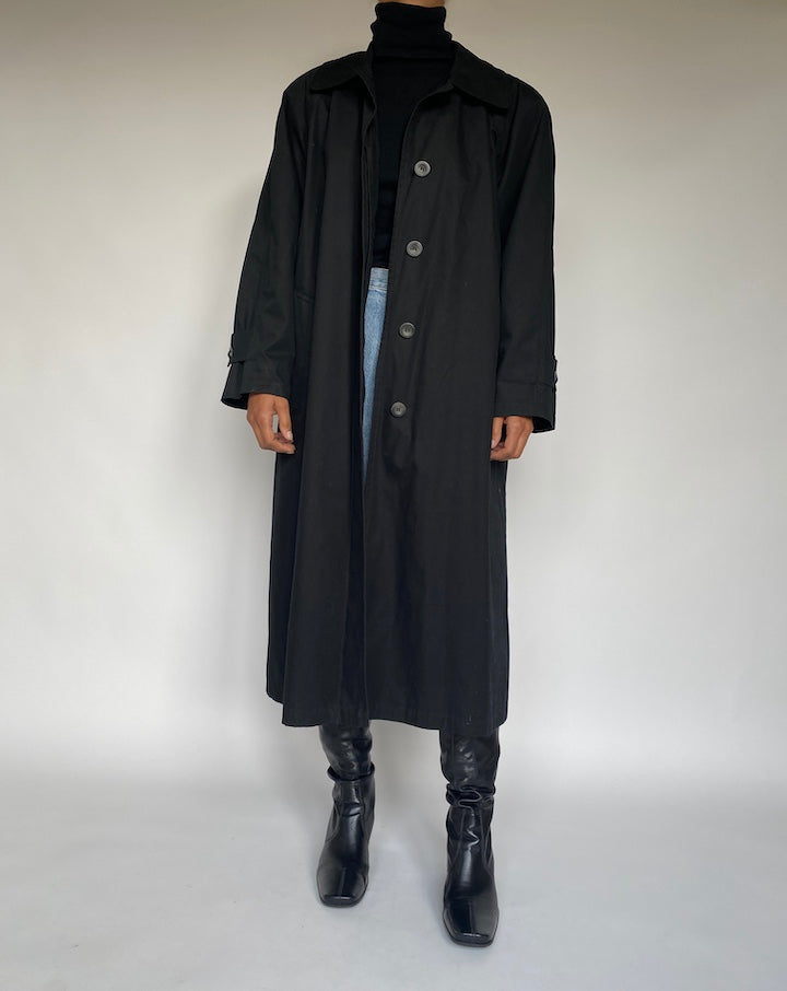 VINTAGE BLACK LONG OVERSIZED COAT 1752