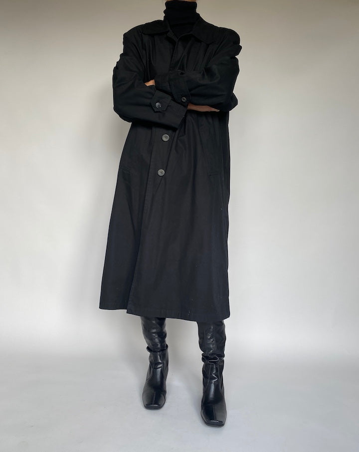 VINTAGE BLACK LONG OVERSIZED COAT 1752