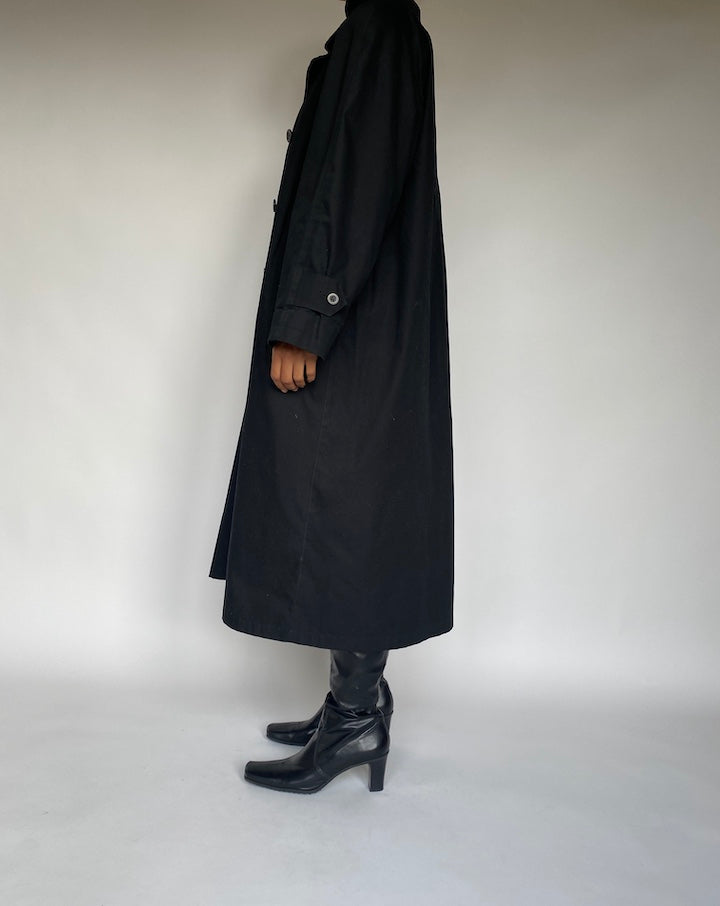 VINTAGE BLACK LONG OVERSIZED COAT 1752