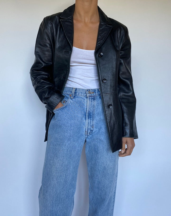 VINTAGE BLACK LEATHER JACKET 3061