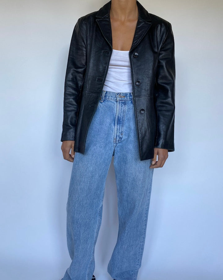 VINTAGE BLACK LEATHER JACKET 3061