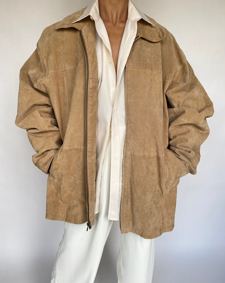 VINTAGE OVERSIZED SUEDE LEATHER JACKET 424