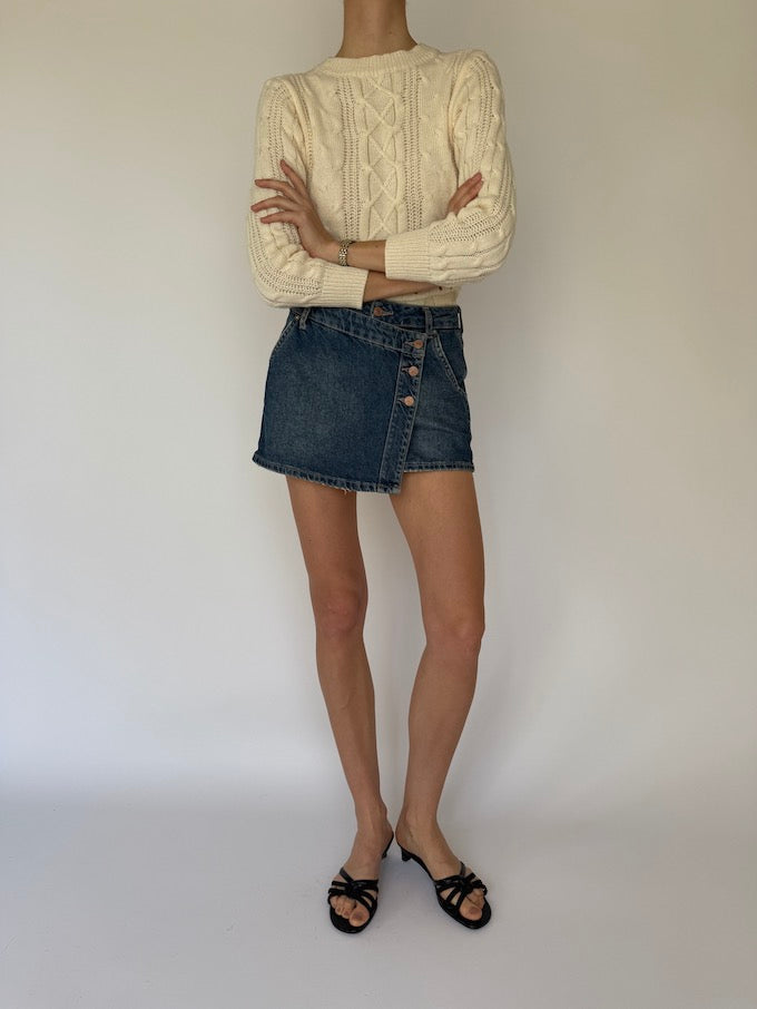 Vintage Cream Cable-Knit Sweater 6139