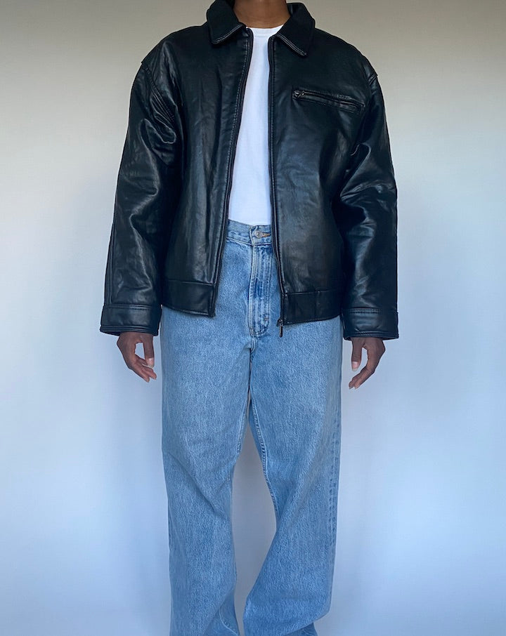 VINTAGE BLACK LEATHER JACKET 3486
