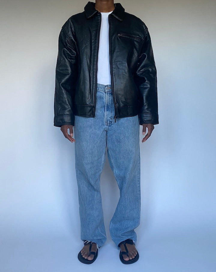 VINTAGE BLACK LEATHER JACKET 3486