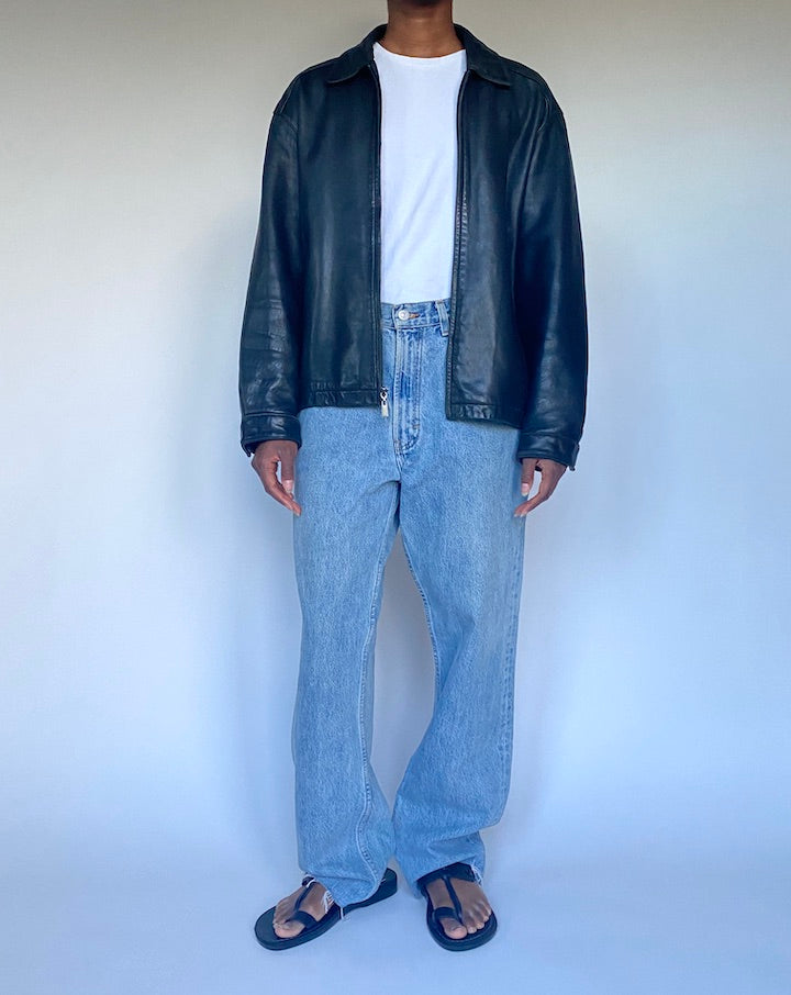 VINTAGE BLACK LEATHER JACKET 3487