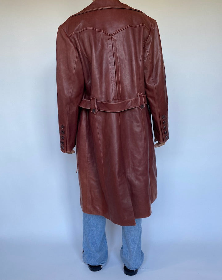VINTAGE LEATHER TRENCH 3066