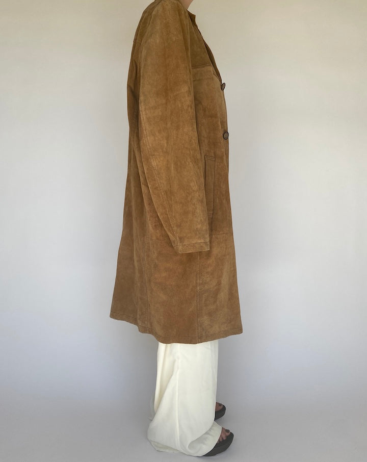VINTAGE OVERSIZED LONG SUEDE LEATHER JACKET 1122