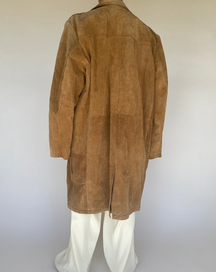 VINTAGE OVERSIZED LONG SUEDE LEATHER JACKET 1122