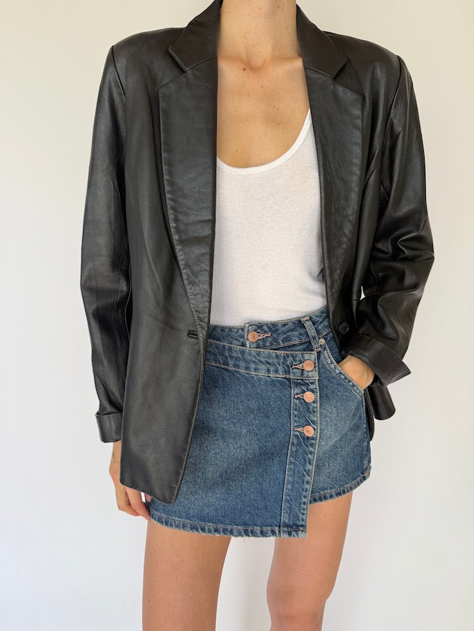 Vintage leather jacket black