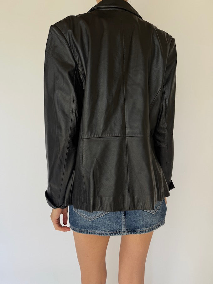 Vintage leather jacket black