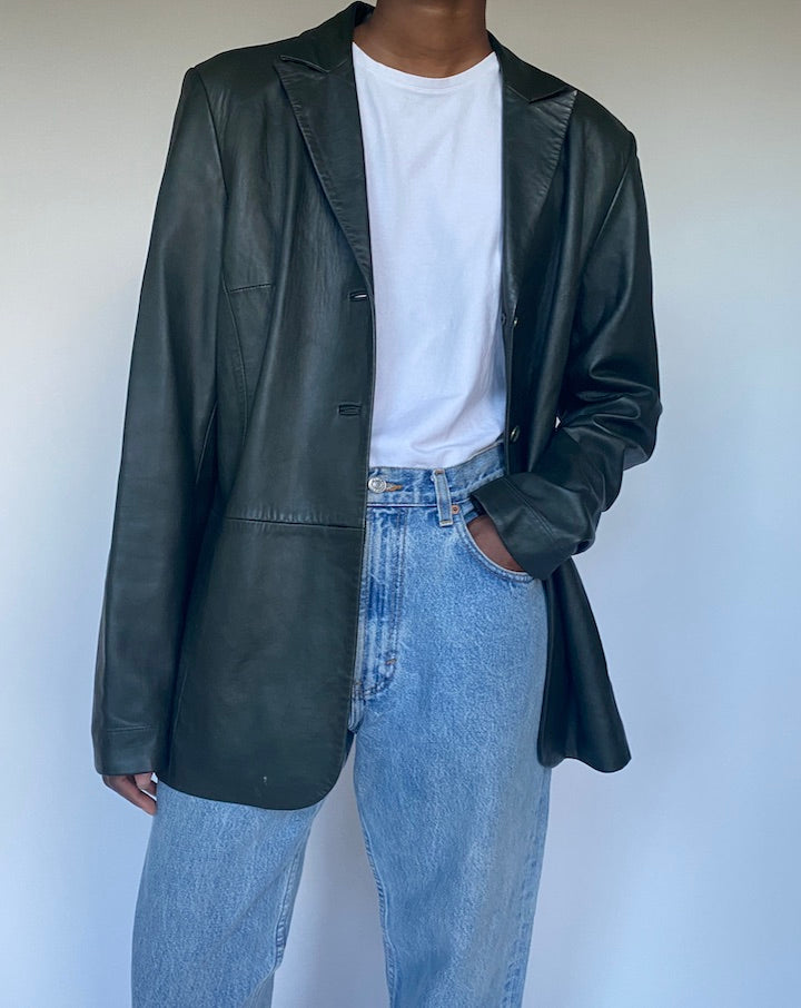 VINTAGE BLACK LEATHER JACKET 3488