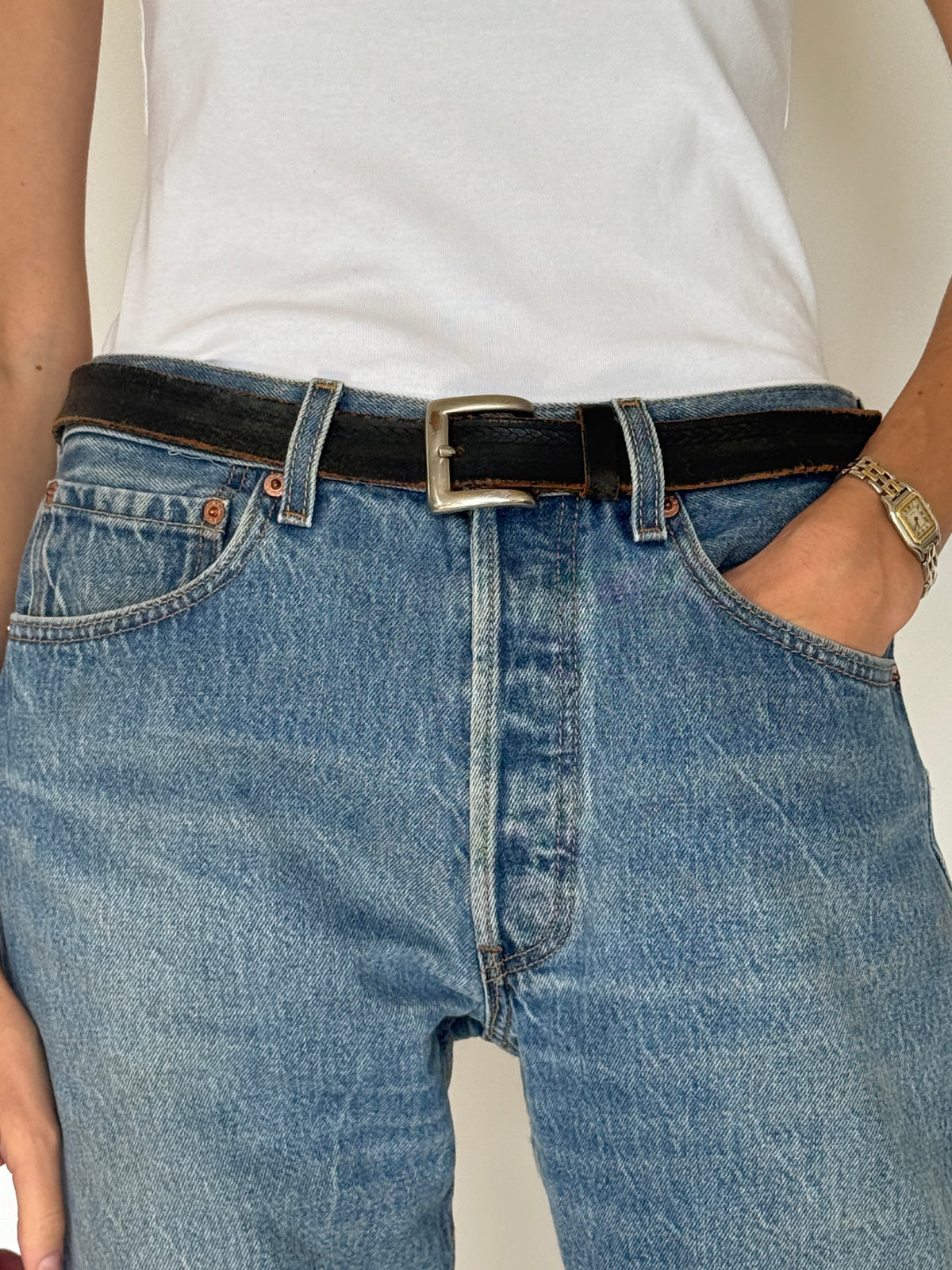Vintage Western-Inspired Leather Belt 8483