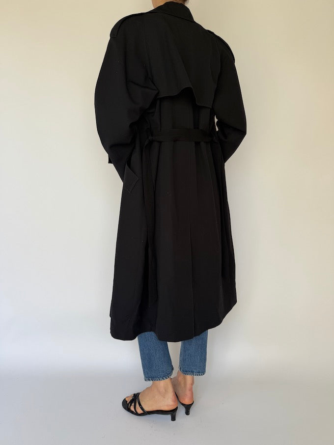 Vintage Trench Coat Black 6084