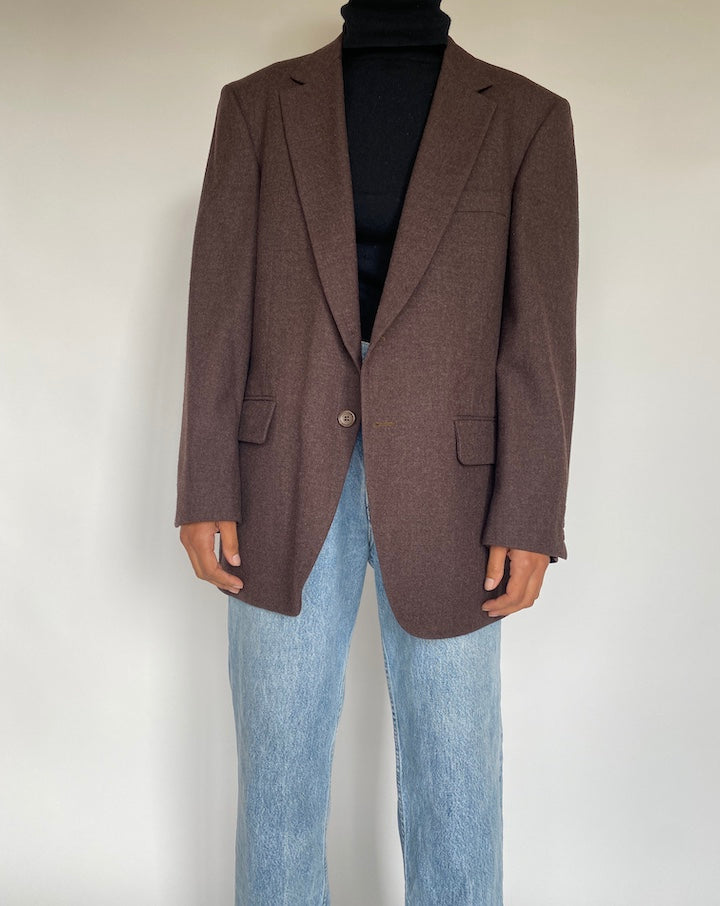 VINTAGE BROWN SINGLE BREASTED BLAZER 1767