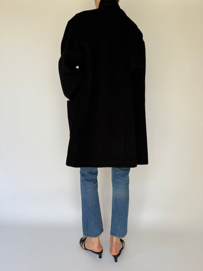 Vintage Wool Coat Black 6079