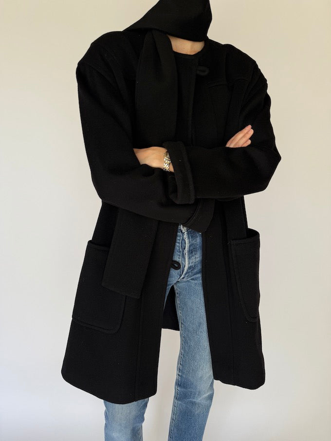Vintage Wool Coat Black 6079