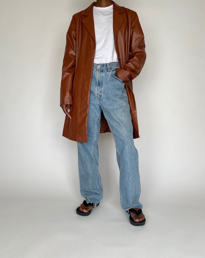 VINTAGE FAUX LEATHER JACKET 3037