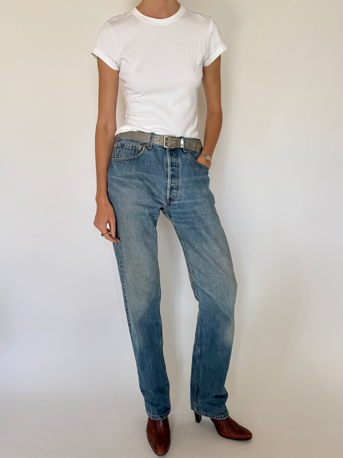 Vintage Metal Belt SIlver 8489