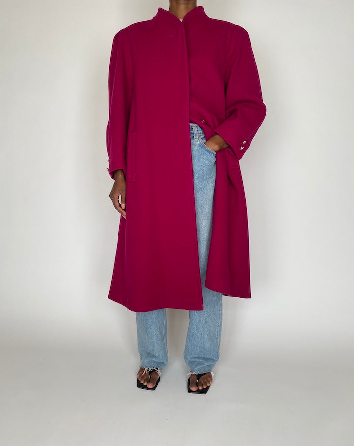 VINTAGE OVERSIZED VIOLET WOOL COAT 2552