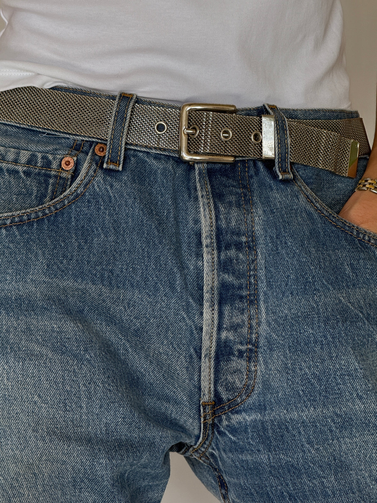 Vintage Metal Belt SIlver 8489