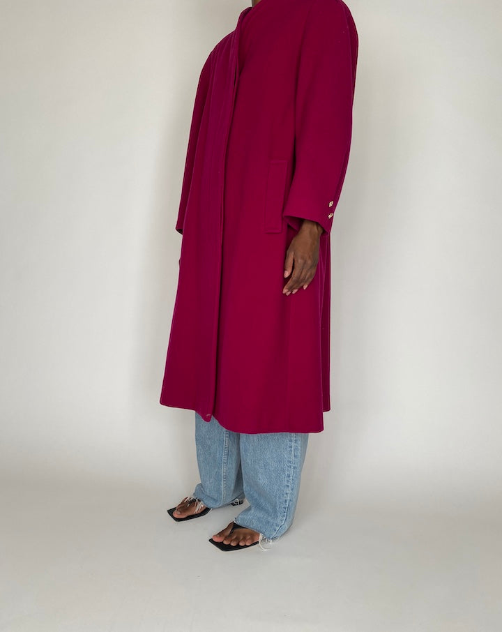 VINTAGE OVERSIZED VIOLET WOOL COAT 2552