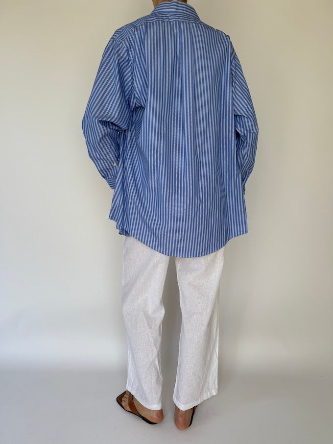 Vintage oversized striped shirt blue 6106