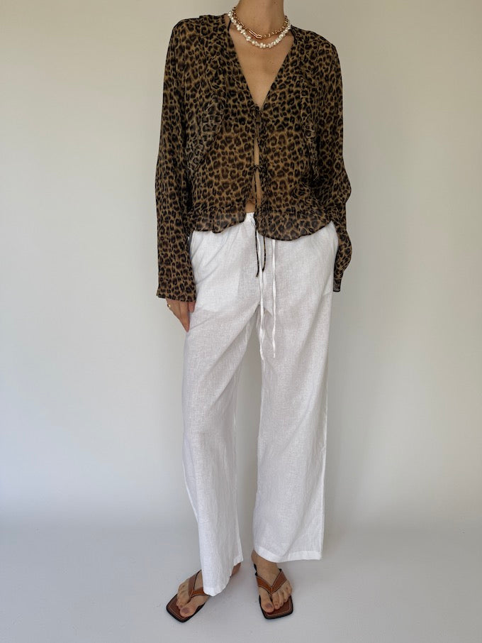 Vintage animal print blouse