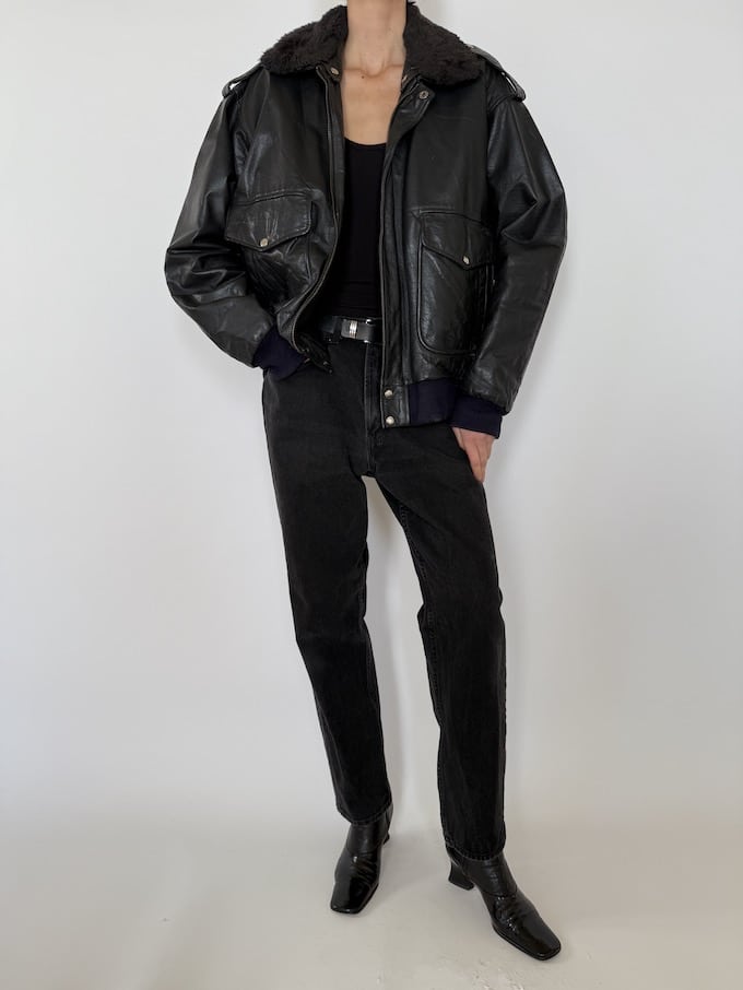 Leather jacket, vintage leather jacket, svc, shopvintagecollection