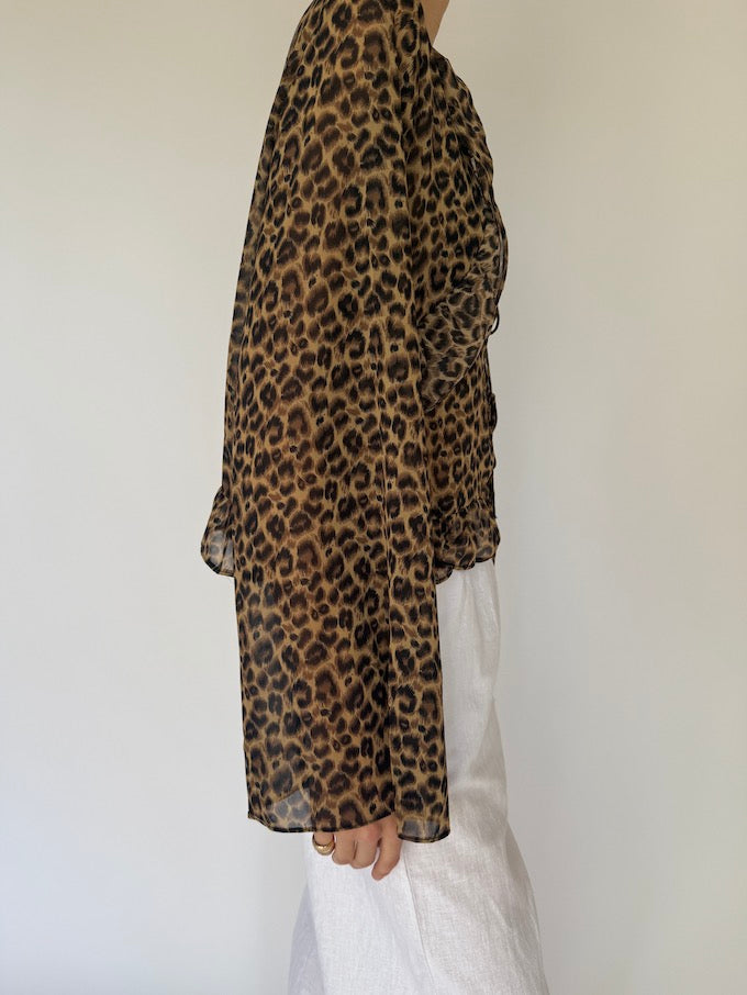 Vintage animal print blouse