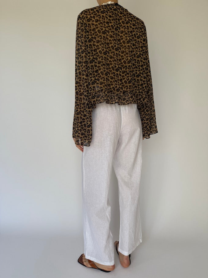 Vintage animal print blouse