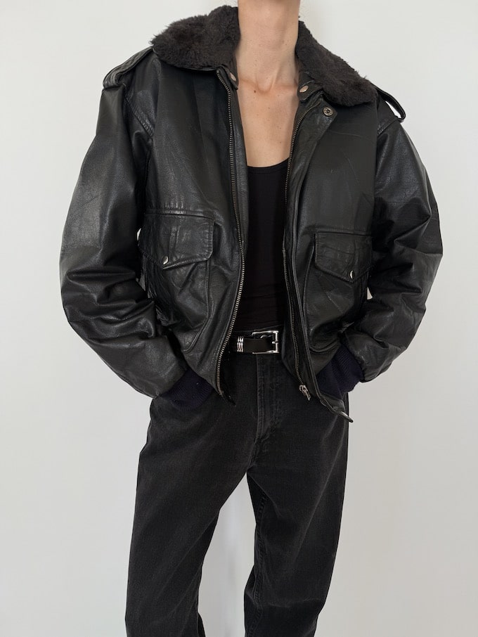 Leather jacket, vintage leather jacket, svc, shopvintagecollection