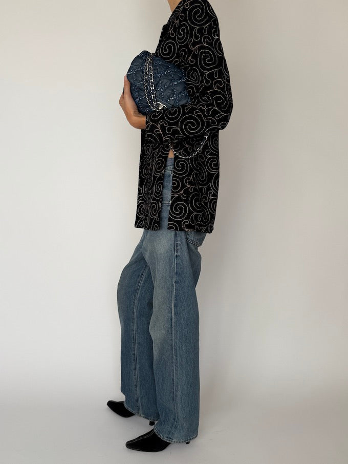 Vintage Embossed Velvet Blazer 6543