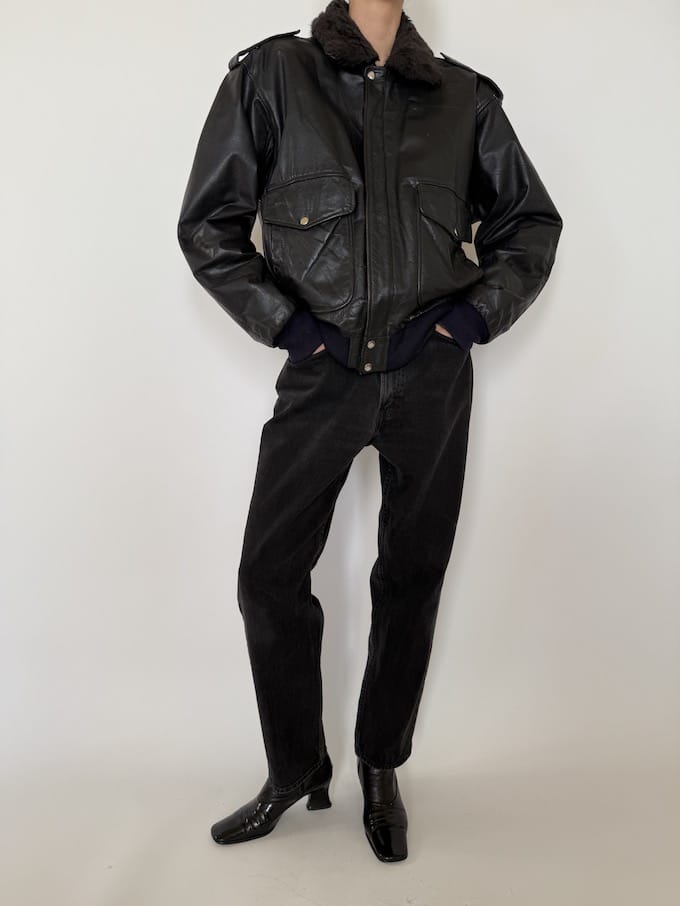Leather jacket, vintage leather jacket, svc, shopvintagecollection