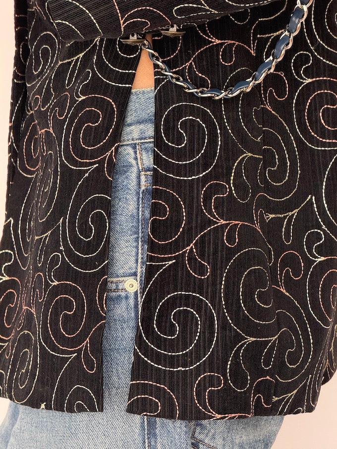 Vintage Embossed Velvet Blazer 6543