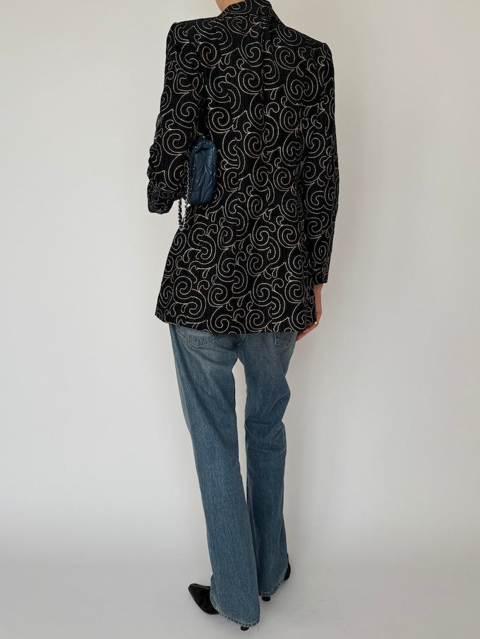 Vintage Embossed Velvet Blazer 6543