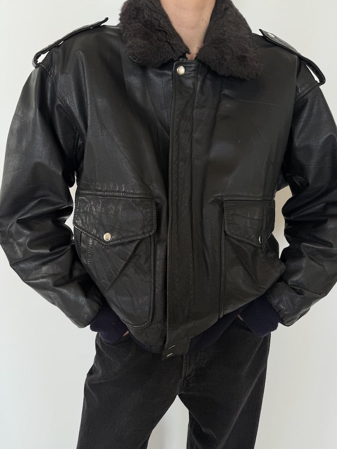 Leather jacket, vintage leather jacket, svc, shopvintagecollection