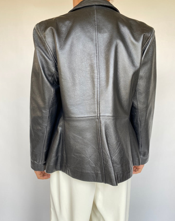 VINTAGE BLACK LEATHER JACKET 764