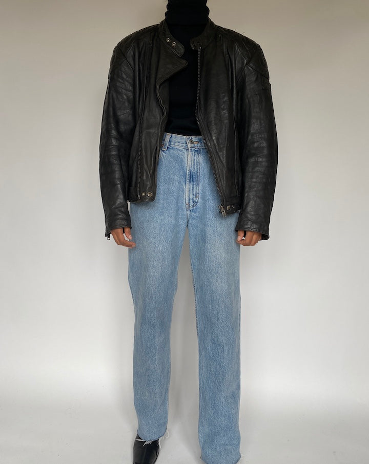 VINTAGE BLACK MOTORCYCLE JACKET 1783