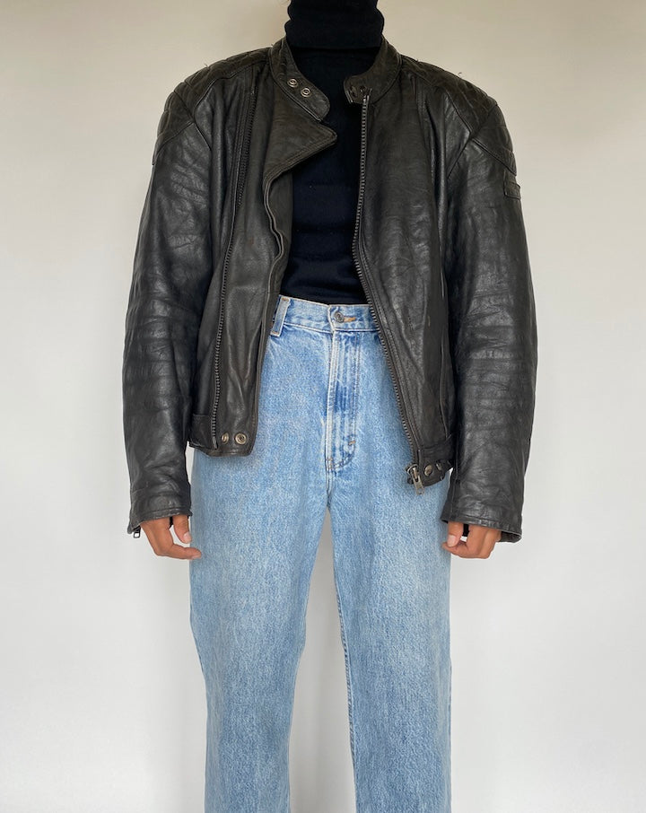 VINTAGE BLACK MOTORCYCLE JACKET 1783