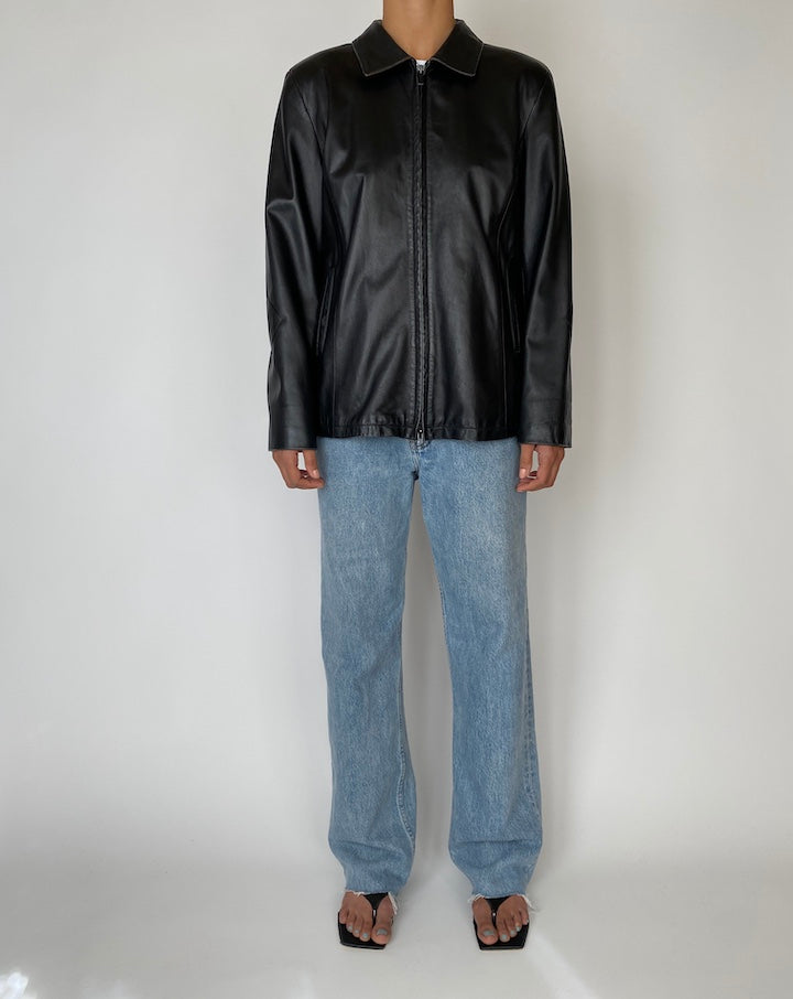 VINTAGE BLACK LEATHER JACKET 2545