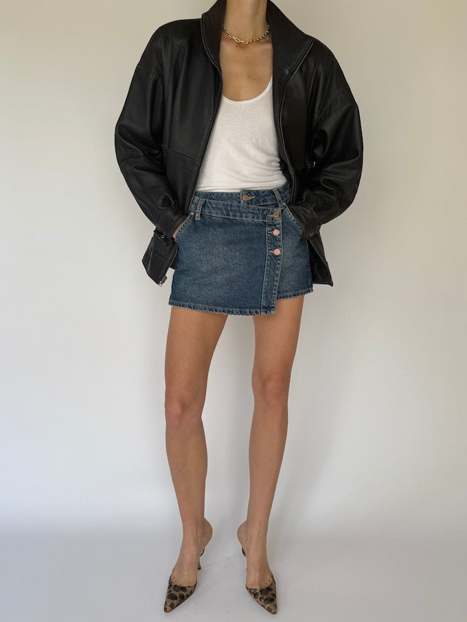 Vintage leather jacket black 6137