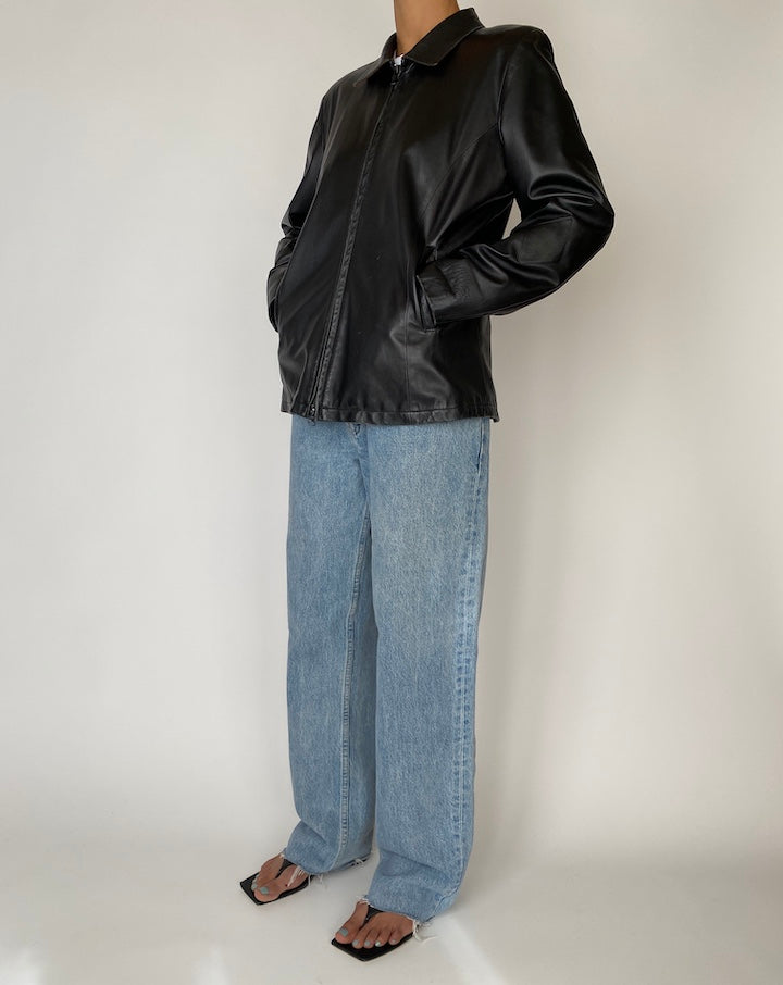 VINTAGE BLACK LEATHER JACKET 2545