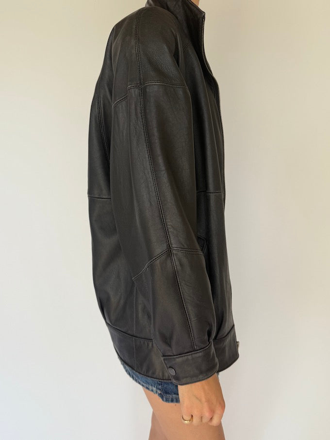 Vintage leather jacket black 6137