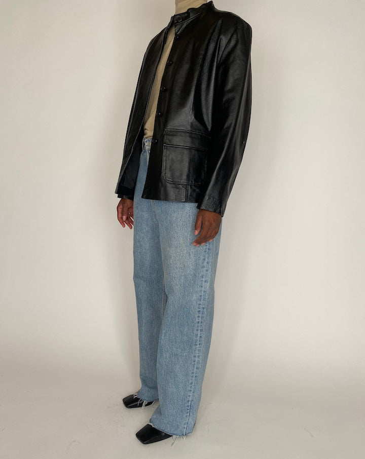 VINTAGE BLACK LEATHER JACKET 4003