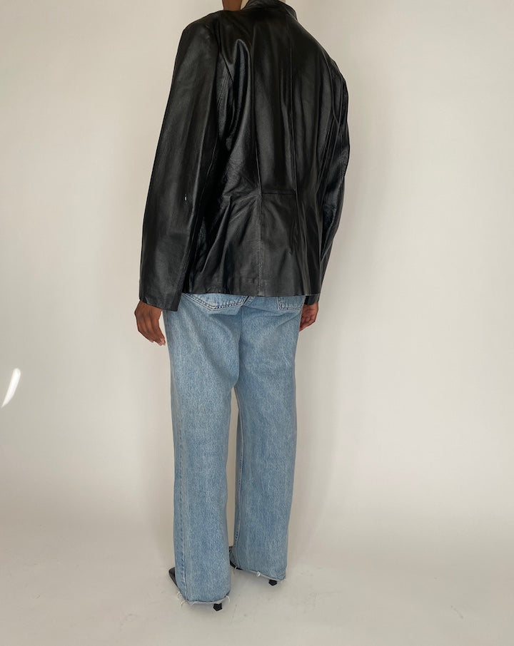 VINTAGE BLACK LEATHER JACKET 4003