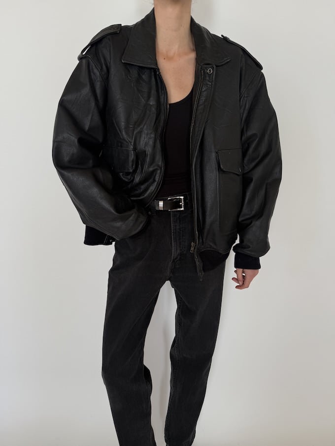 Leather jacket, vintage leather jacket, svc, shopvintagecollection