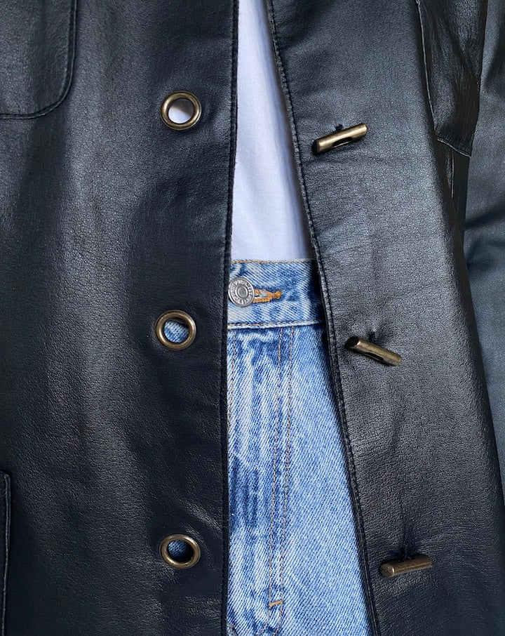 VINTAGE BLACK LEATHER JACKET 3508